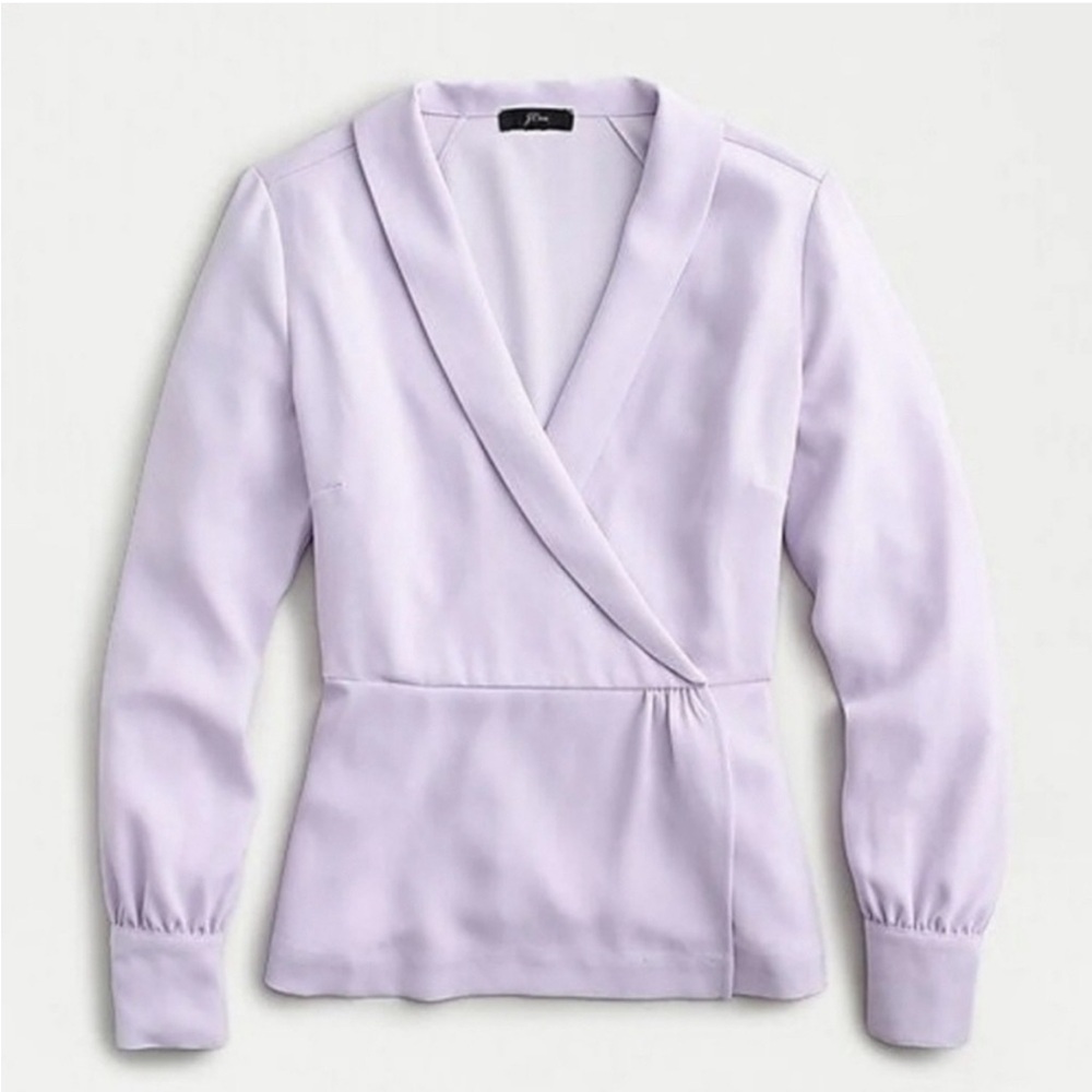 J. Crew Drapey Faux-wrap Blouse in 365 Crepe